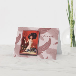 Tarjeta Moda retra y gorra del feliz cumpleaños