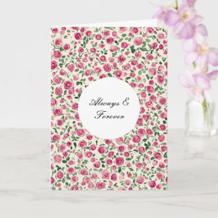 Tarjeta Moda romántica rosa Roses floral para siempre amor