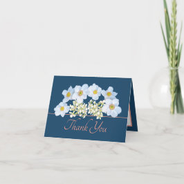 Tarjeta Moda rosa azul Anemone Orchid Bouquet Gracias