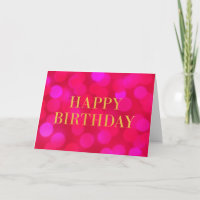 Moda Rosa Bokeh ilumina Faux Gold Happy Birday
