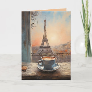 Tarjeta Moda Torre Eiffel Café Café París Cumpleaños