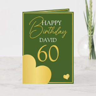 Tarjeta Moda Verde y Marido de Oro 60 cumpleaños