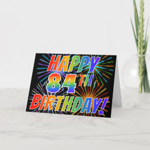 Tarjeta Modelo "84.o CUMPLEAÑOS FELIZ del arco iris!" +