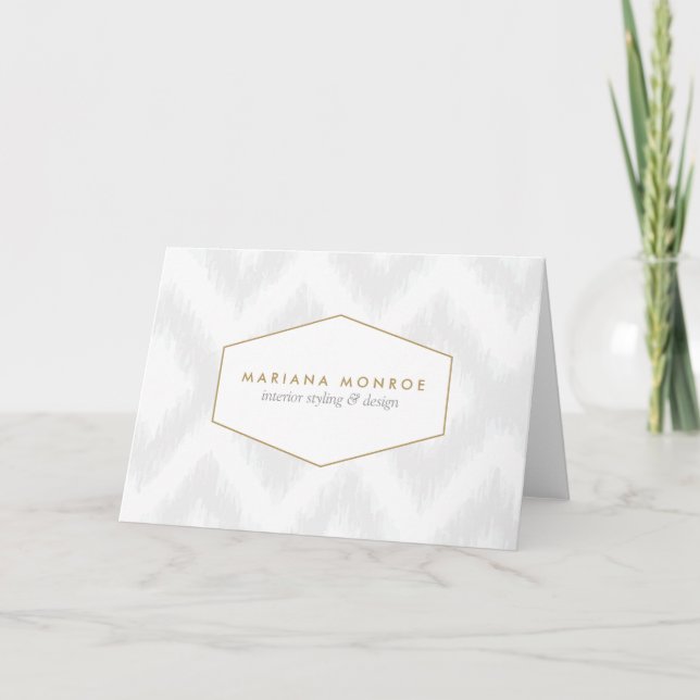 Tarjeta Modelo de Ikat en el diseñador gris/blanco (Anverso)