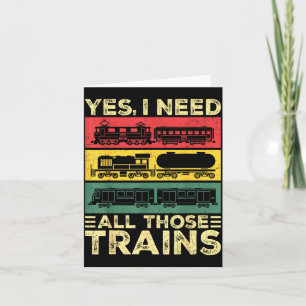 Tarjeta Modelo de tren divertido tren ferroviario genial