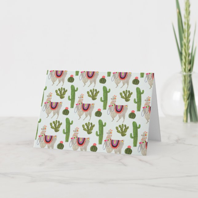 Tarjeta Modelo del cactus y de la llama de la colección el (Anverso)