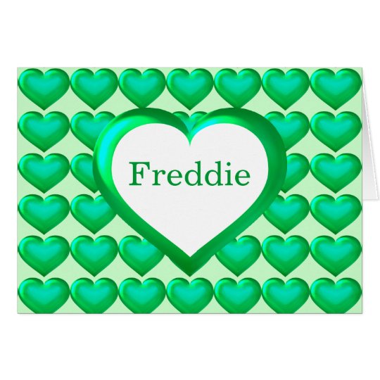 Tarjeta Modelo del corazón del vidrio verde