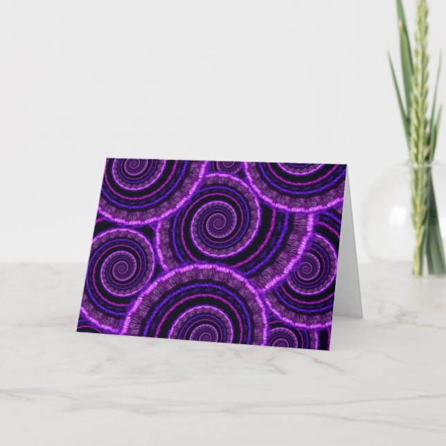 Tarjeta Modelo espiral púrpura del arte del fractal (Anverso)