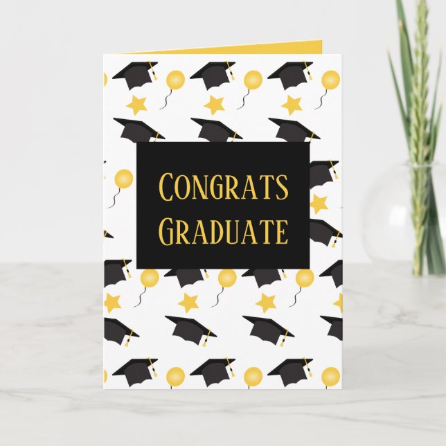 Tarjeta Modelo Gorra de Globos Graduados de Felicitaciones (Anverso)
