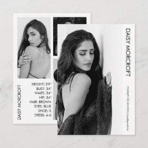 Tarjeta Modelo profesional moderno Actor Photo Comp Card