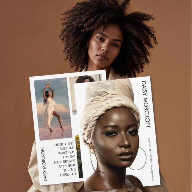 Tarjeta Modelo profesional moderno Actor Photo Comp Card (Subido por el creador)