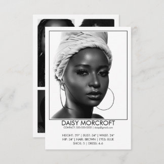 Tarjeta Modelo profesional moderno Actor Photo Comp Card