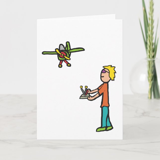 Tarjeta Modelo RC Avión Volando (Anverso)