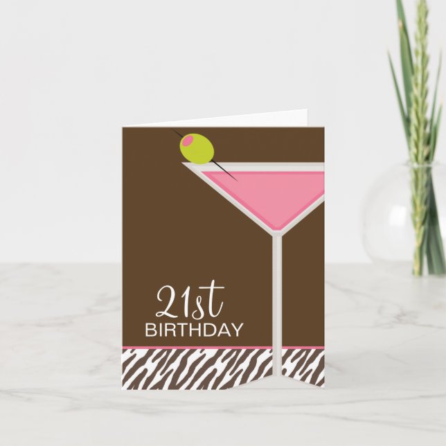 Tarjeta Modelo rosado de Martini y de la cebra (Anverso)