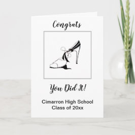 Tarjeta Moden Slipper Black Graduals Congrats Lo Hiciste C