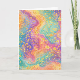 Tarjeta Modern Abstract Glitter Floral Monogram Design    