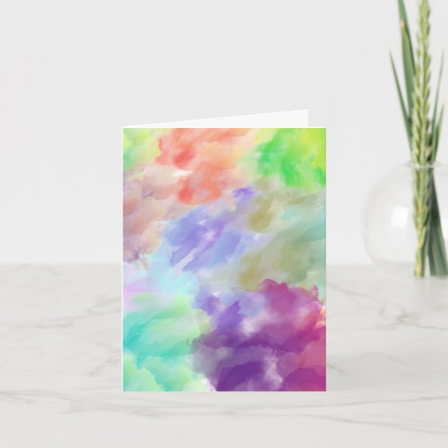 Tarjeta Modern Abstract Watercolor Clouds Colorful Pastel  (Anverso)