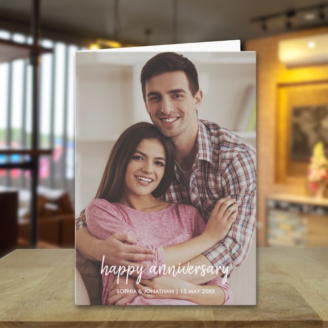 Tarjeta Modern anniversary photo with love message (Subido por el creador)