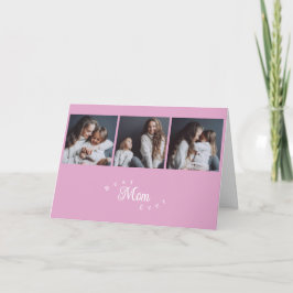Tarjeta Modern Best Mom Ever 3 Photo Mother's Day