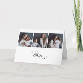 Tarjeta Modern Best Mom Ever 3 Photo Mother's Day