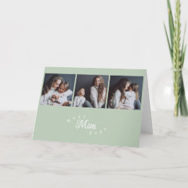 Tarjeta Modern Best Mom Ever 3 Photo Mother's Day