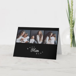 Tarjeta Modern Best Mom Ever Black 3 Photo  Mother's Day