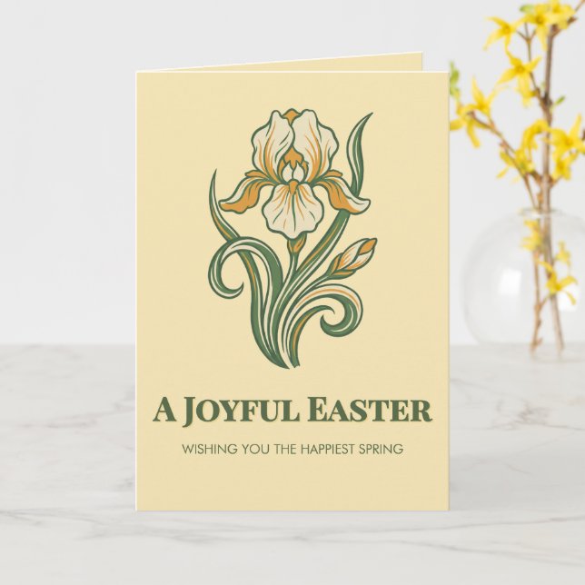 Tarjeta Modern Botanical Easter Blessings (flor amarilla)