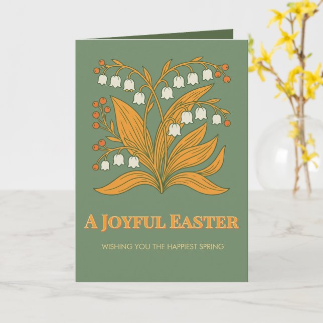 Tarjeta Modern Botanical Easter Blessings (flor amarilla)