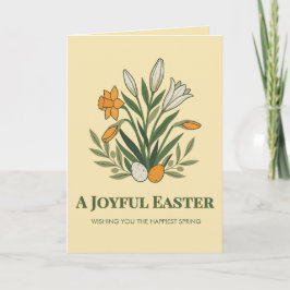 Tarjeta Modern Botanical Easter Blessings