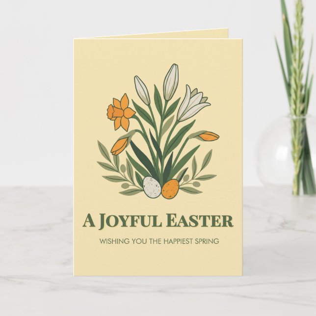 Tarjeta Modern Botanical Easter Blessings (Anverso)