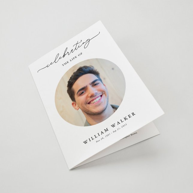 Tarjeta Modern Celebration Of Life Photo Funeral Program (Subido por el creador)