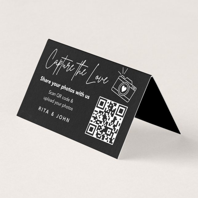 Tarjeta Modern Chic Capture The Love QR code Folded Card (Anverso)
