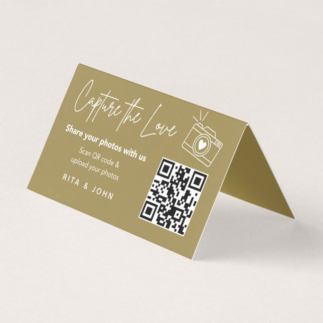 Tarjeta Modern Chic Capture The Love QR code Folded Card (Anverso)
