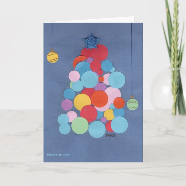 Tarjeta Modern Christmas Tree - KidsArt for CHOC (Anverso)