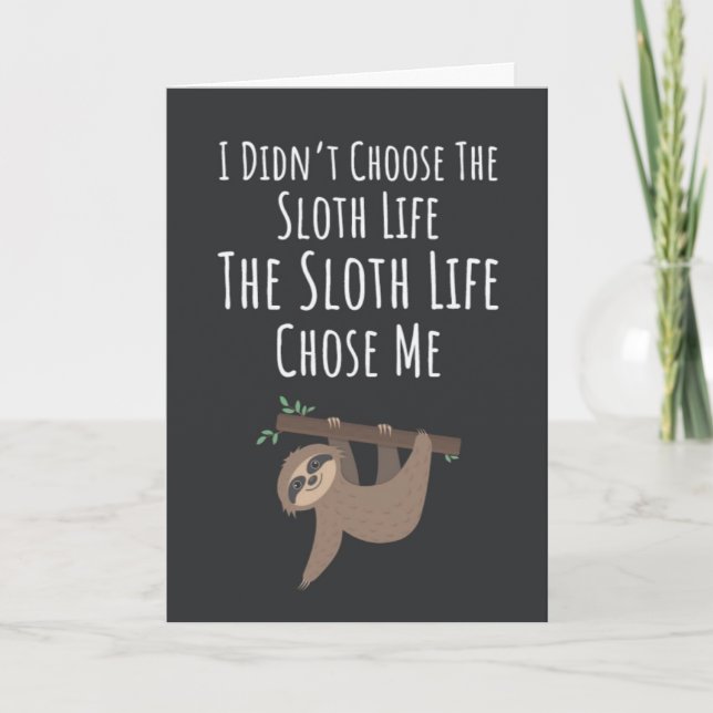 Tarjeta Modern Cute Sloth Cards Typography Nap Animal  (Anverso)