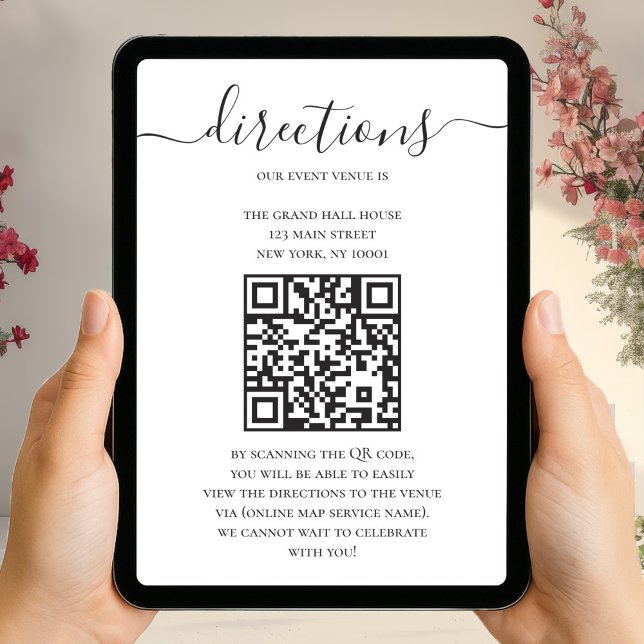 Tarjeta Modern Directions Digital Maps With QR Code (Subido por el creador)