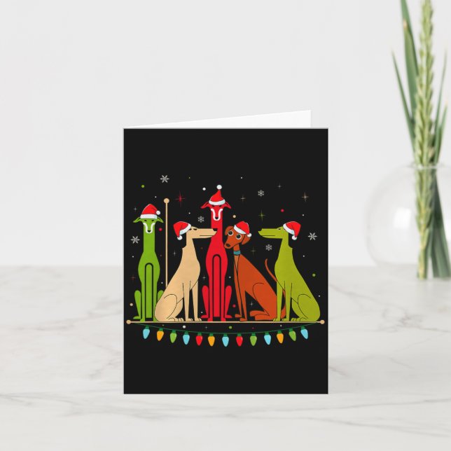 Tarjeta Modern Dogs 60s 70s 80s Style Funny Dogs Christmas (Anverso)