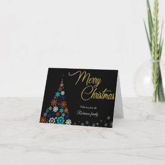 Tarjeta Modern, Floral and Bold Christmas Card