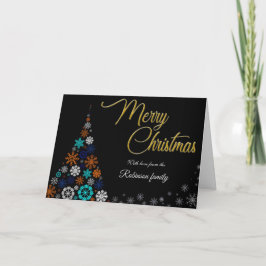Tarjeta Modern, Floral and Bold Christmas Card