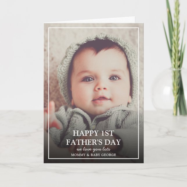 Tarjeta Modern Happy 1st Father's Day | Photo (Anverso)