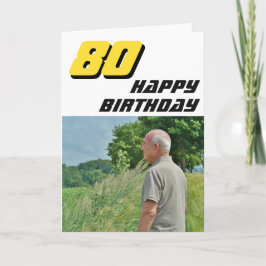 Tarjeta Modern Happy 80th Birthday Photo