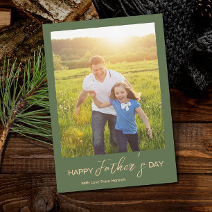 Tarjeta Modern Happy Father's Day Photo Script
