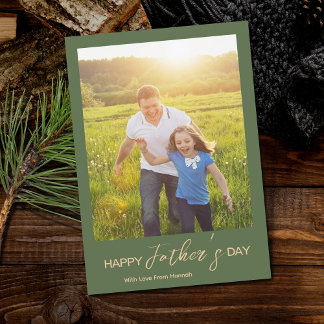 Tarjeta Modern Happy Father's Day Photo Script