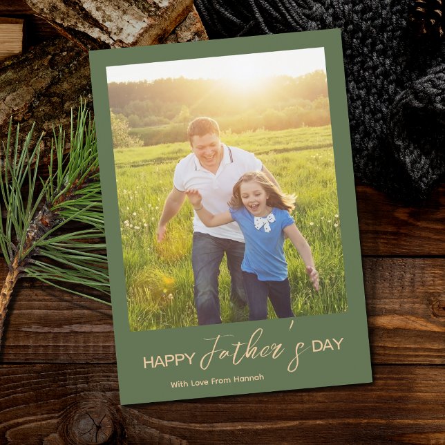 Tarjeta Modern Happy Father's Day Photo Script (Subido por el creador)