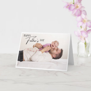 Tarjeta Modern Happy Father's Day Script Photo