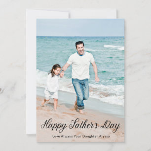 Tarjeta Modern Happy Father's Day Script Photo