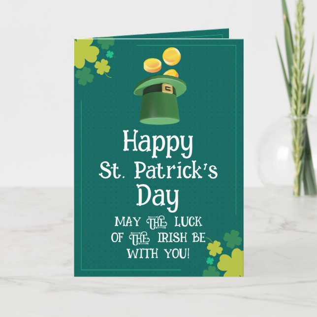 Tarjeta Modern Happy St. Patrick's Day - Irish Blessing (Anverso)