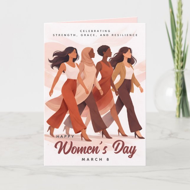 Tarjeta Modern Happy Women's Day Celebration March 8  (Anverso)