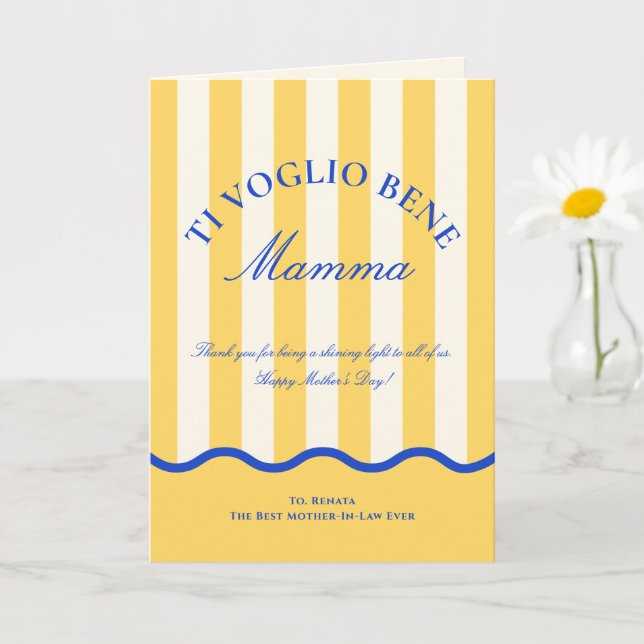 Tarjeta Modern Italian Mother In law Mother’s Day Card (Planta pequeña)