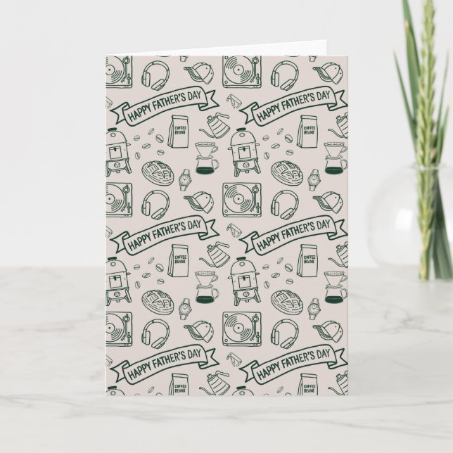 Tarjeta Modern Millennial Dad Doodle Pattern Father's Day (Anverso)